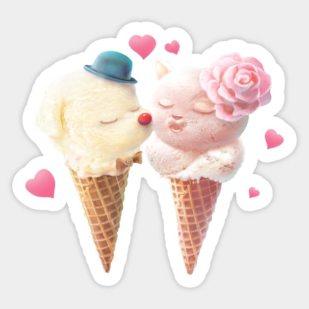 Ice Cream Love Sticker by zkozkohi